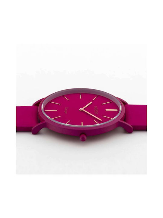 Oozoo Timepieces Ceas cu Fuchsia Curea de Piele