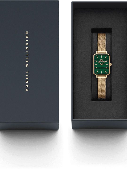 Daniel Wellington Quadro Pressed Γυναικείο Ρολόι 26mm Μπαταρίας με Χρυσό Μεταλλικό Μπρασελέ