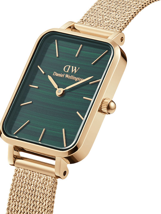 Daniel Wellington Quadro Pressed Γυναικείο Ρολόι 26mm Μπαταρίας με Χρυσό Μεταλλικό Μπρασελέ