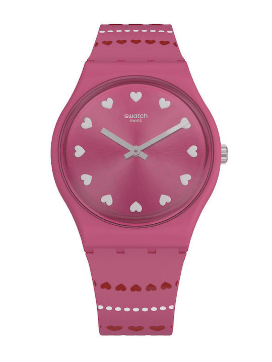Swatch Swatch Women's Watch with Fuchsia Rubber Strap