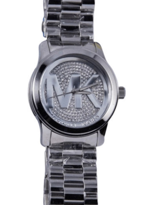 Michael Kors Runway Γυναικείο Ρολόι 45mm Μπαταρίας με Ασημί Μεταλλικό Μπρασελέ