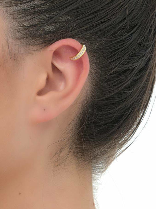 Oxzen Earrings Cuff made of Silver Gold Plated with Stones