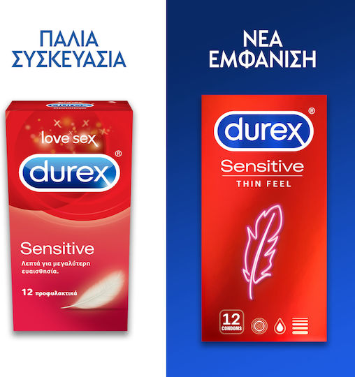 Durex Προφυλακτικά Sensitive 12τμχ 56mm