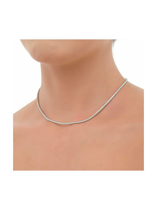 Oxzen Necklace from Silver with Zircon