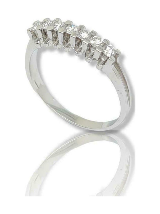Mentzos Damen Ring Halbring mit Diamant aus Weißgold 18K
