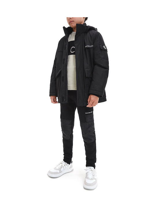 Kids' Parka Long with Hood Black