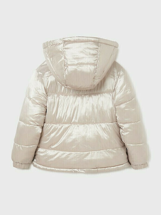 Kids' Quilted Jacket Short Double Sided with Hood Gold
