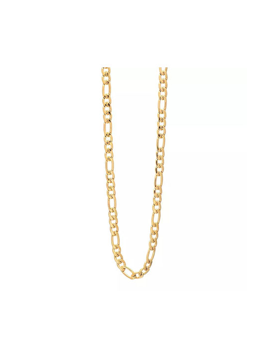 Visetti Chain Neck from Steel Gold-plated Wide Thickness 6mm and Length 60cm