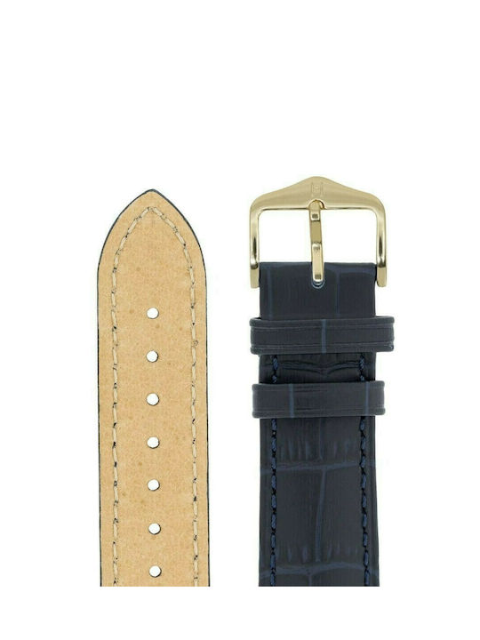 Hirsch Duke Leather Strap Navy Blue 22mm