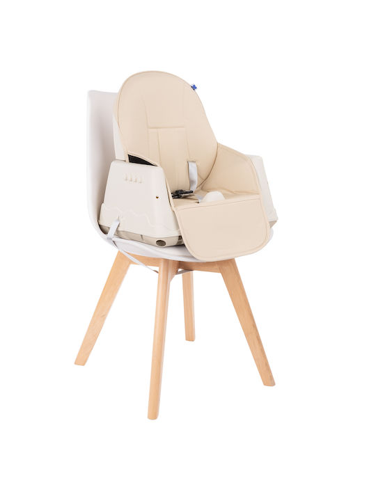 Kikka Boo Creamy Highchair 3 in 1 with Metal Frame & Leatherette Seat Beige