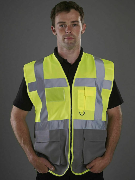 Yoko HVW801 Safety Vest with Reflective Film Yellow