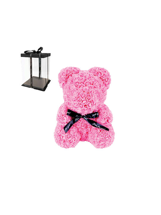 Bear of Artificial Roses Pink 25cm in Box Dorosimo