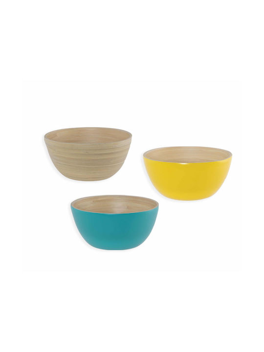 Nef-Nef Homeware Casta Купа за сервиране Кръгла от бамбук Синьо с диаметър 14бр
