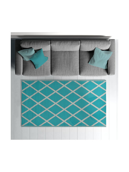 Click Rug Rectangular Turquoise