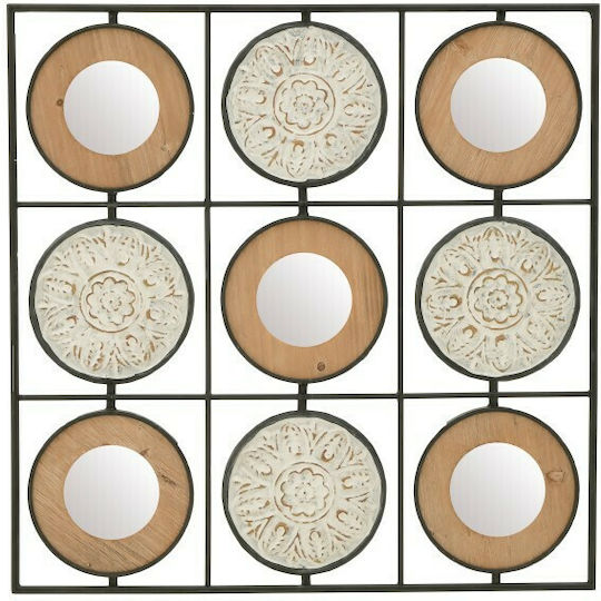 Inart 3-70-915-0070 Καθρέπτης με Καθρέπτη Ασημί 70x70cm Inart 3-70-915-0070 Καθρέπτης με Καθρέπτη Ασημί 70x70cm