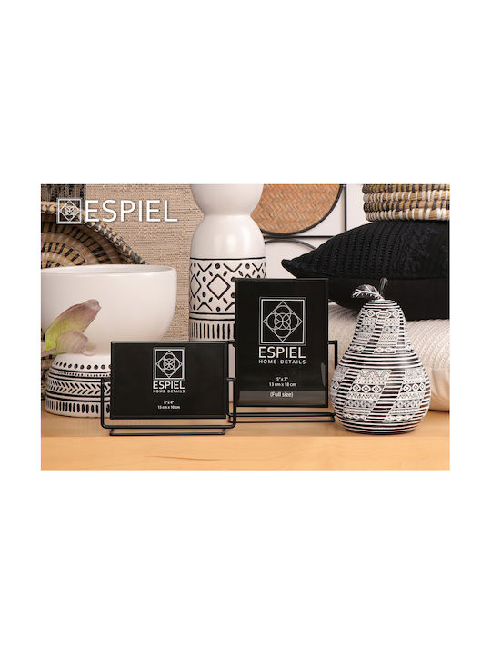 Espiel Decorativ Pere Polirășină Black/ White 14x14x20.5cm 1buc