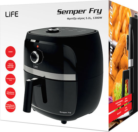 Life Semper Fry Air Fryer 3.2lt Μαύρο