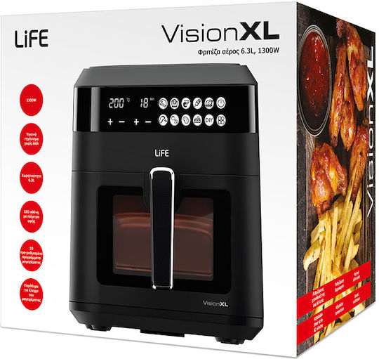 Life Vision XL Air Fryer 6.3lt Μαύρο