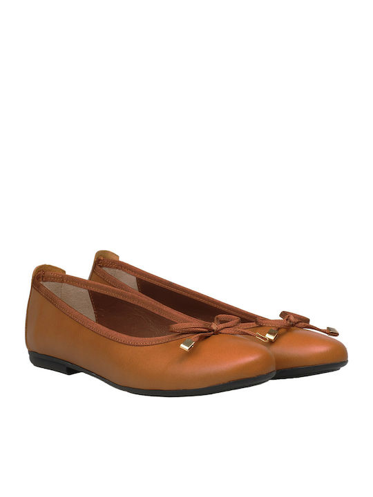 Sagiakos Leather Ballerinas Brown