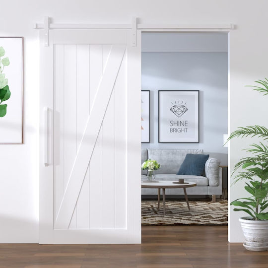 vidaXL Schiebetürmechanismus Für Türknaufe 183cm Weiß