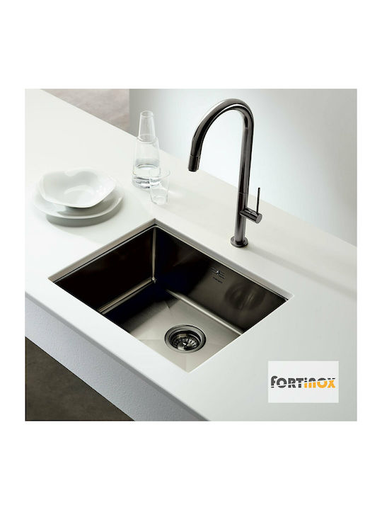 Fortinox Squadro 28054-411 Undermount Sink Inox Brushed W54xD44cm Black Brushed PVD