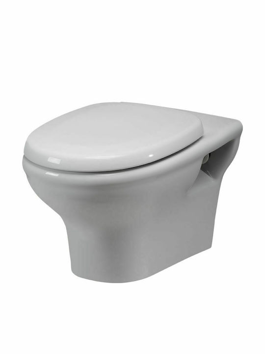 Huida Elegan Toaletă montată pe perete cu Capac Închidere lentă Albă Huida Elegan Toaletă montată pe perete cu Capac Închidere lentă Albă