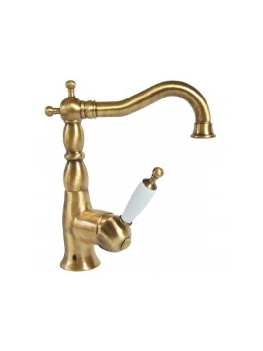 Bugnatese Oxford Mixing Tall Sink Faucet Retro Bronze White