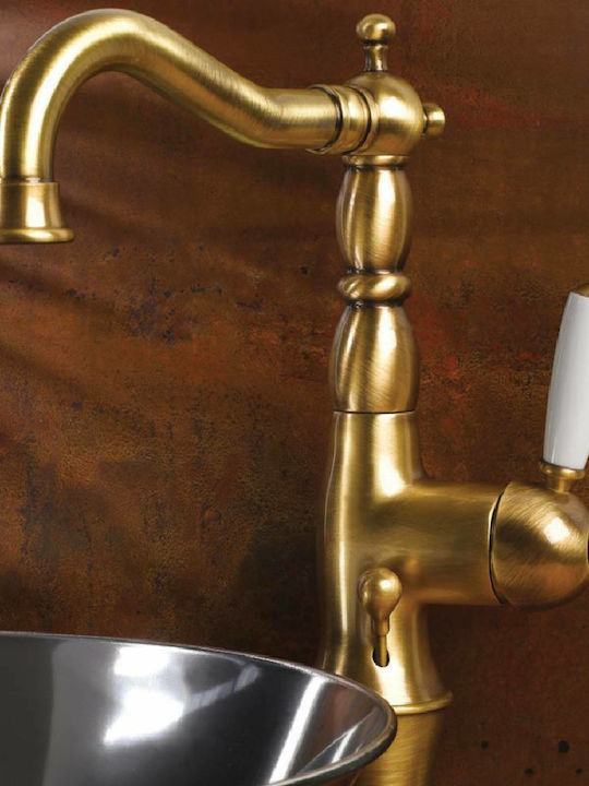 Bugnatese Oxford Mixing Tall Sink Faucet Retro Bronze White