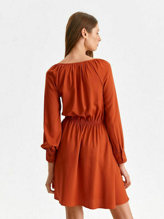 Top Secret Mini Dress with Ruffle Orange