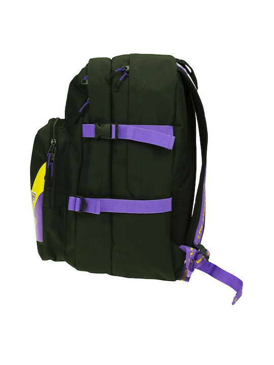 Back Me Up NBA Los Angeles Lakers School Bag Backpack Elementary, Elementary Multicolour with Water Bottle Holder 20Liters