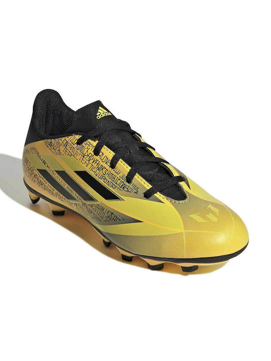 Adidas Παιδικά Ποδοσφαιρικά Παπούτσια Speedflow Messi με Τάπες Κίτρινα