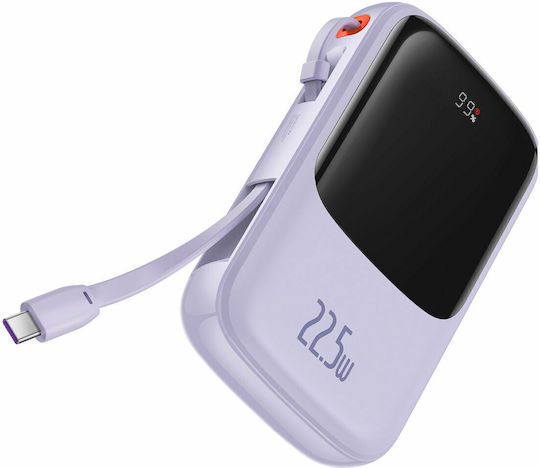 Baseus QPOW Pro Power Bank 10000mAh 22.5W με Θύρα USB-A και Θύρα USB-C Power Delivery / Quick Charge 3.0 Μωβ