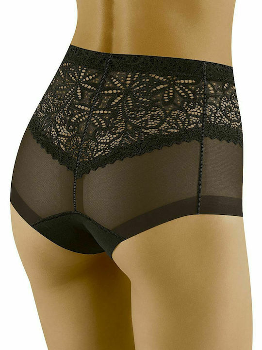 Wolbar Hoty Hochtailliert Damen Slip mit Spitze Schwarz 168416