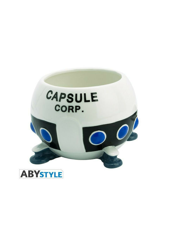 Abysse Dragon Ball 3D Capsule Corp Spaceship Κούπα Κεραμική με Καπάκι Λευκή 550ml