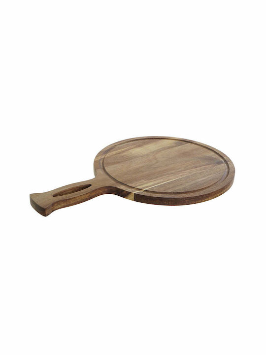 DKD Home Decor Wooden Pizza Serving Platter with Handle 39x26x1.5cm