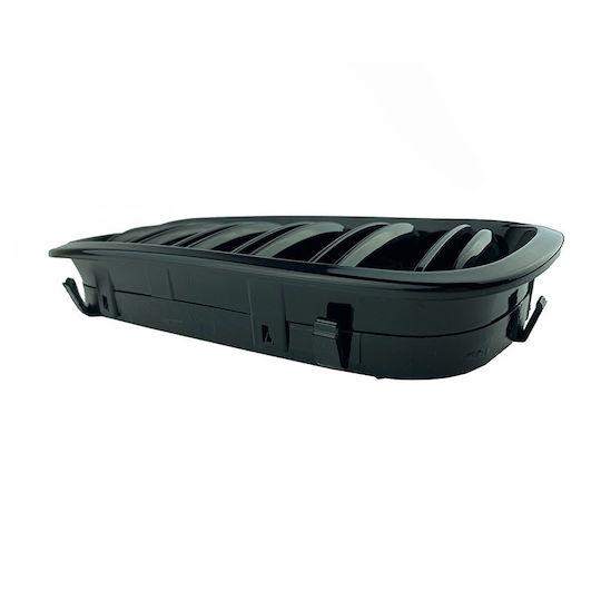 Carner Καρδιές Μάσκας με Διπλή Γρίλια για BMW 3 E46 2003-2006 M4 Look Μαύρο Γυαλιστερό 2τμχ