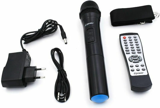 d-power Karaoke-Lautsprecher mit Kabellosem Mikrofon und Lichteffekten K50-LED Weiß