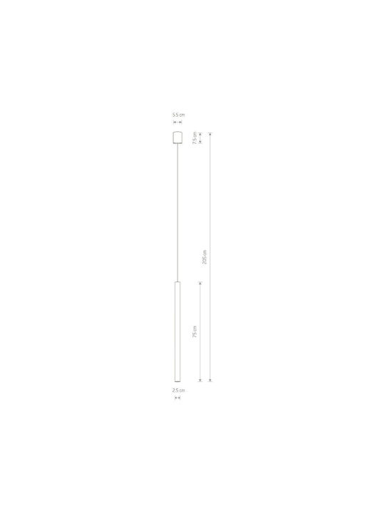 Nowodvorski Laser 750 Μοντέρνο Κρεμαστό Φωτιστικό Μονόφωτο με Ντουί G9 σε Μαύρο Χρώμα