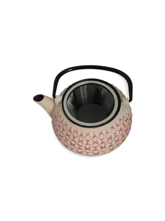 Arare Teapot with Filter Cast Iron in Pink Color 800ml