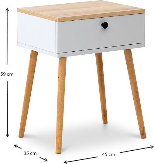 Nachttisch Pauline Beige 45x35x61cm