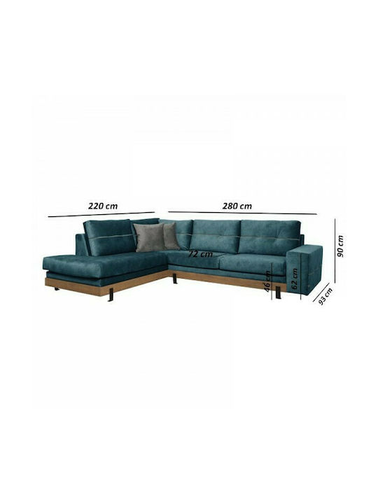 Murcia Γωνιακός Καναπές με Αριστερή Γωνία Navy Blue 280x220x90εκ.