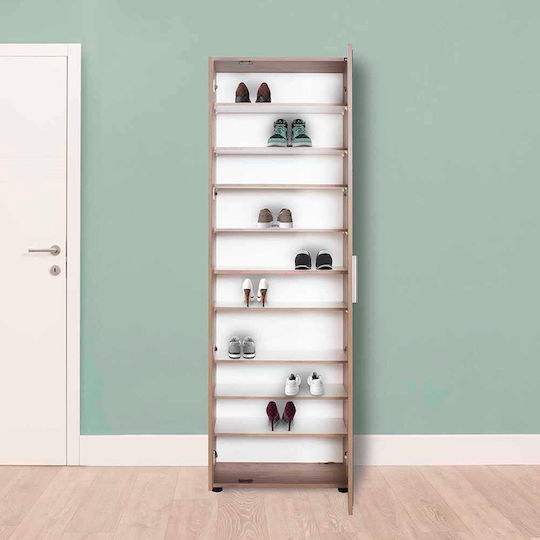 Holz Schuhschrank Porto mit 10 Regalen Tori L60xW36xH187cm