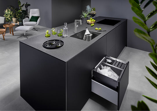Blanco Zerox 500-U Ένθετος Νεροχύτης Inox Σατινέ Μ54xΠ44cm Dark Steel