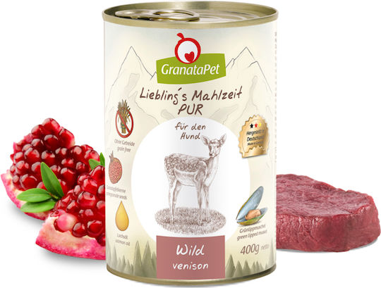 Granata Pet Foods Pur Υγρή Τροφή Σκύλων σε Κονσέρβα με Ελάφι 400gr