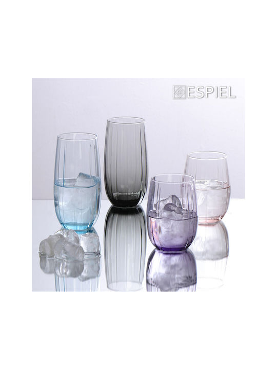 Espiel Linka Long Glas Wasser aus Glas in Rosa Farbe 500ml