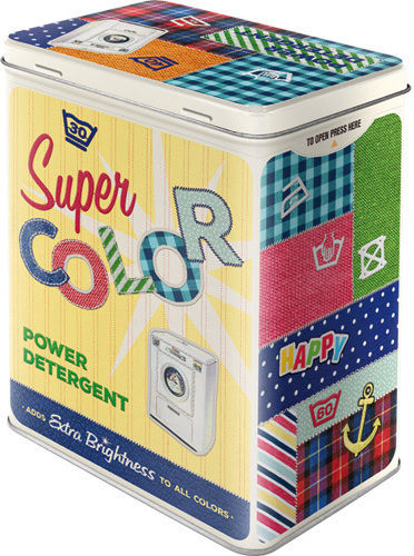 Nostalgic Art Super Color Box Allgemeine Verwendung mit Deckel Metallisch Beige 10x14x20cm