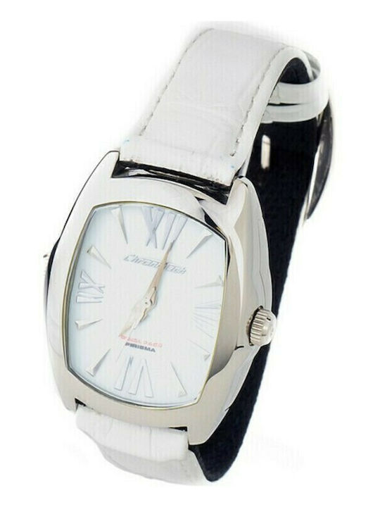 Chronotech Women's Watch with White Rubber Strap