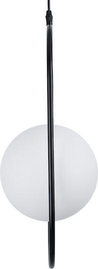GloboStar Hamburg Pendant Light Black Ball with Socket E14, E.14 25x20x50cm