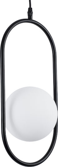 GloboStar Hamburg Κρεμαστό Φωτιστικό Μαύρο Μπάλα με Ντουί G9 20x15x40εκ.