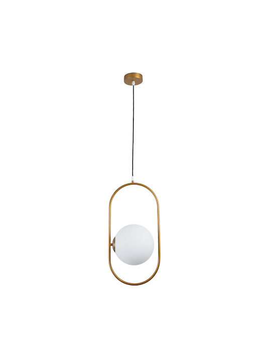 GloboStar Hamburg Pendant Light Gold Ball with Socket E14, E.14 25x20x50cm